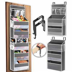 2-in-1 Adjustable Over the <b>Door</b> Organizer with Strong 49 Lbs <b>Weight</b> Capacity Fabric Hanging <b>Door</b> Clothing Organizer - Product Image 1