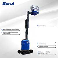 Plateforme élévatrice sur chenilles Berui AMWP9C 7100 en acier électrique, hauteur de plateforme maximale de 9 m pour conditions extérieures difficiles