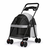 Poussette pliable légère en métal Zheng Xin pour chats et petits chiens - Modèle G09, chariot pour les sorties