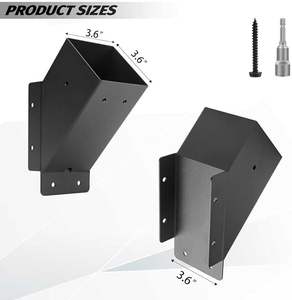 Cadre de support de pavillon en plein air avec angle renforcé de 45 degrés <span class=keywords><strong>et</strong></span> trous pour les connexions en <span class=keywords><strong>bois</strong></span> <span class=keywords><strong>et</strong></span> en <span class=keywords><strong>rotin</strong></span> - Product Image 2