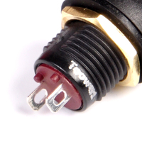 Interrupteur à bouton-poussoir étanche IP67 TOOWEI rond de 12 mm avec borne à souder autobloquante