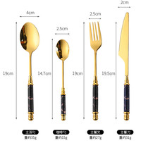 Ensemble de 24 pièces ensemble de couverts en céramique de luxe en acier inoxydable doré avec support pour couverts de table de cuisine