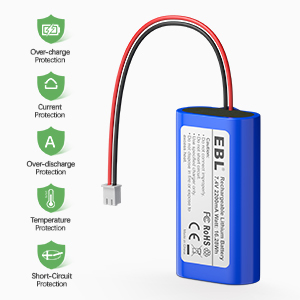 EBL 7.4V 2200mAh Li-ion Rechargeable Replacement <strong>Batteries</strong> <strong>Pack</strong> for Electronics Toys Lighting Equipment - Product Image 2