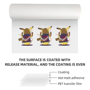 Transfer Dtf Pet Film Dingin Sebagai Mengupas Bus Panas Tekan PET Film untuk DTF Printer