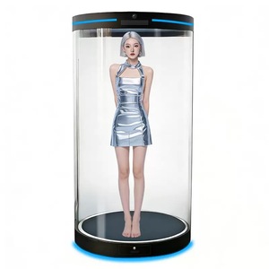 Écran holographique cylindrique interactif de 75 pouces, écran transparent, affichage numérique humain IA, luminosité de 1600 cd, 1 an OEM - Product Image 4