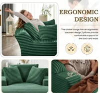Canapé modulaire en velours avec fonction de couchage, adapté à la chambre ou au salon, aucun assemblage requis