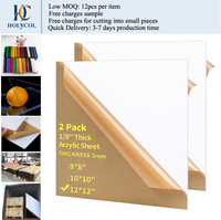 Plaque acrylique opaque blanc laiteux de 2 mm, 3 mm, 5 mm d'épaisseur, panneau en plastique transparent, plaque de verre coulé 12 x 16 pouces