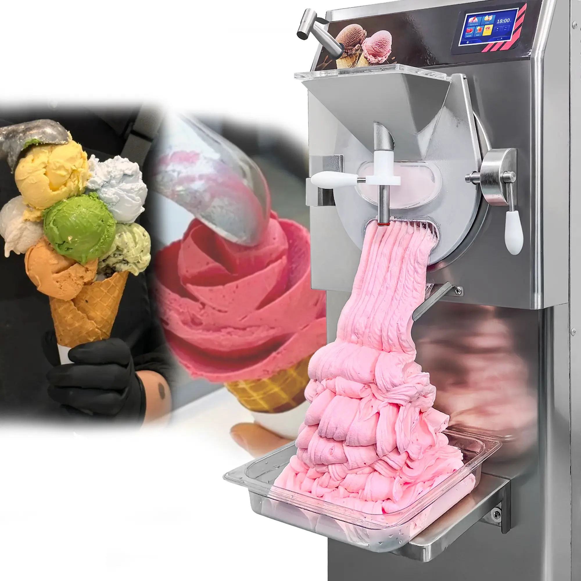 Il tuo tempo 5 in1 48L/H Connercial Maquina de helado duro/italiano gelato duro servire gelato macchina Batch Freezer gelato