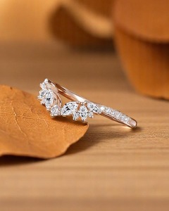 Custom Lab Grown Diamond Vintage <b>Ring</b> 14k Gold Marquise Cut Fancy Dark Luxury Women's RIZTA JEWELS DE Color Wedding Engagement - Product Image 3