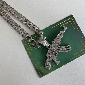 Kubanische Bling Strass Hip Hop-Spielkarten Anhänger-Halsband Gliederkette für Herren Hip Hop-Halsband