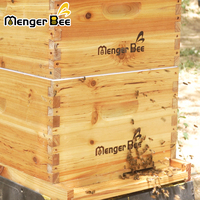 Nouvelle ruche Langstroth en bois de sapin enduit de cire, complète avec 3 cadres, joint queue d'aronde, grille d'exclusion de reine et feuilles de fondation Menger Bee