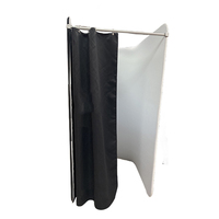 Toile de fond de cabine photo 360° portable en aluminium imprimée sur mesure, résistante aux flammes, style moderne, pour vestiaire, à vendre