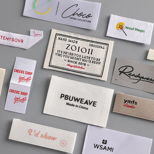 도매 사용자 정의 센터 접는 의류 라벨 브랜드 짠 크기 라벨 의류 셔츠 라벨 교수대 Tags - Product Image 2