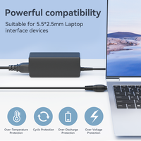 Alimentation électrique compacte de remplacement pour ordinateur portable Toshiba, 45W 19V 2.37A 5.5*2.5mm, vente en gros