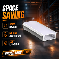 Profilé en aluminium LED avec diffuseur, embouts et clips pour bande LED 30*10 mm