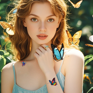 2025 nouveaux tatouages d'animaux réalistes 3D pour enfants libellule <span class=keywords><strong>tortue</strong></span> dinosaure papillon baleine autocollants de <span class=keywords><strong>tatouage</strong></span> temporaires - Product Image 4