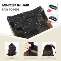 Ekstensi rambut manusia Remy Virgin warna Balayage harga grosir klip kepala penuh rambut manusia