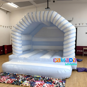 Castillo Inflable Azul Pastel y Blanco, Casa <span class=keywords><strong>de</strong></span> Juegos Inflable, Brincolín Comercial para Decoración <span class=keywords><strong>de</strong></span> Bodas, Fiestas, Eventos, <span class=keywords><strong>Alquiler</strong></span> Comercial - Product Image 1
