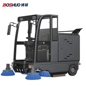 Boshuo Professional Cleaning Manufacturer Fully Enclosed Double Fan 5 Brush Road Sweeper