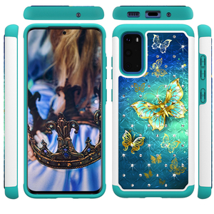 Chống Sốc Long Lanh Kim Cương Bướm Armor Heavy Duty Tpu Pc Điện Thoại Di Động Trường Hợp Đối Với Samsung Galaxy S11e/Đối Với Google Pixel 4 XL - Product Image 2