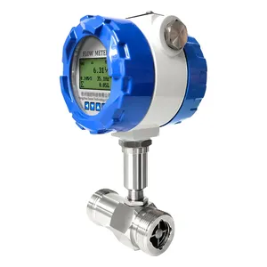 Medidor de flujo de turbina con pantalla <span class=keywords><strong>Digital</strong></span> de alta precisión, acero inoxidable, 304, 4-20mA, salida de pulso RS485 para agua, diésel, Alcohol, gasolina - Product Image 2