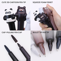 Nouveau design – Stylo bille créatif en plastique promotionnel pour étudiants, pointe balle 0,7 mm, motif ours panda mignon, anti-stress en mousse à presser