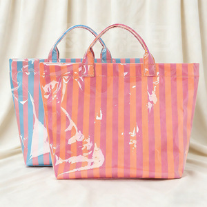 Customize Colorful Brand Logo Pvc Tote Bag Recyclable Multi-Pocket Washable Beach Rubber Pvc Bag For Shopping - Product Image 3