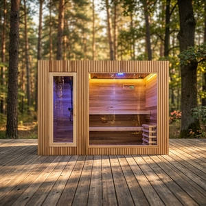 Sauna de Madera Hemlock, Superficie de Madera de Color Claro, Espaciosa y Luminosa, Sin Sensación de Opresión - Product Image 4