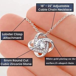 Collier tendance en acier inoxydable avec pendentif cœur nœud d'amour éternel et trèfle pour femme, bijoux en zircon, vente chaude, classement supérieur - Product Image 2
