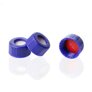 Blue 9-425 Open Top Ribbed Screw Cap Septa for 9mm ND HPLC Vials - Product Image 3