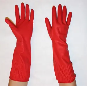 Extra lungo di gomma per uso domestico di pulizia guanti