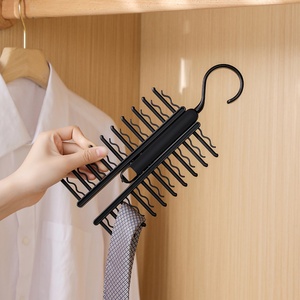 Creative Tie Hanger Belt Hanger 360 Degree Necktie Hanger Storage Rotatable Indoor 20 Rows Home Storage <b>Clothes</b> <b>Rack</b> - Product Image 2