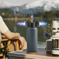 Botol minum tumbler stainless steel 32oz anti bocor, bebas BPA, dengan speaker dan tutup magnetik, grosir.