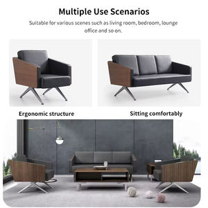 Sofá de Oficina de Cuero para Negociaciones Comerciales, Personalizable al por Mayor, Material de Cuero, 3 Plazas, Sillón de Espera, Muebles Modernos - Product Image 2