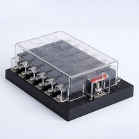 Kotak Sekring Blade Dengan Blok Penahan Sekring LED Standar Produsen 6/8/10/12 Jalur Kotak Sekring Mini untuk Mobil Truk Van