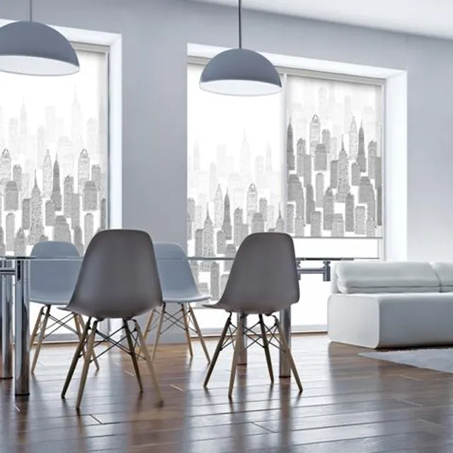 Washable custom printed window shade drapery restaurant roller blinds