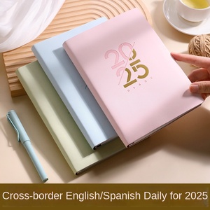 Bán buôn <span class=keywords><strong>2025</strong></span> Tây Ban Nha lịch trình tiếng Anh A5 da mềm mại hàng ngày kế hoạch cuốn sách - Product Image 4