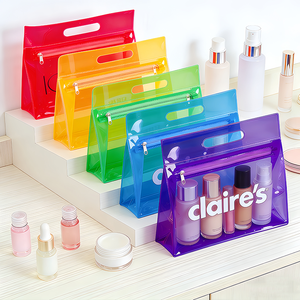 Waterproof Clear Zipper Large Eco-Friendly Organizer Pouch for <b>Storage</b> Bag PVC Personalized Cosmetic Bag Custom Travel - Product Image 2