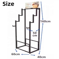 High Quality Hanging Metal Floor Standing Mat Carpet Rug Display Rack Stand Holder for Durable Black Fabric for Retail Shops