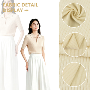 Tela de punto elástica en dos direcciones de algodón y spandex 32S con rayas 3x1, 175 cm de ancho, 250 g/m², para camisas, camisetas y camisetas básicas. - Product Image 3