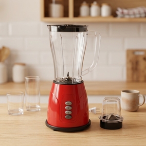 <span class=keywords><strong>Blender</strong></span> et extracteur de jus électrique domestique 2-en-1 350W 2 vitesses avec pot en plastique de 1,5 L et 4 lames - Product Image 2
