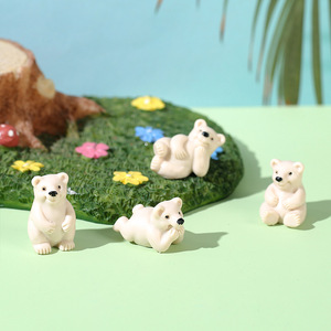 Figurines miniatures d'ours mignons en résine, lot de 4, décoration d'intérieur, ornements artisanaux artistiques, forme animale, plastique et résines - Product Image 3