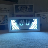 Lampe de table décorative populaire et élégante sur le thème de l'anime, en papier découpé, veilleuse raffinée pour bureau d'adolescent