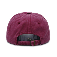 Casquette de baseball unisexe non structurée en denim rétro RD BA 0672, 100 % coton, broderie 3D, 6 panneaux, rouge délavé, personnalisable en gros