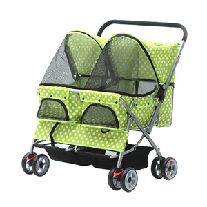 गर्म बिक्री सुविधाजनक 2-इन-1 बड़े कुत्ते स्ट्रेलर फोल्डेबल कपड़े दो पालतू जानवरों के लिए डबल स्ट्रेलर - Product Image 3