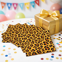 Serviettes en papier carrées à imprimé léopard pour fête d'anniversaire sur le thème du safari, lot de 20, pour la décoration de table de déjeuner