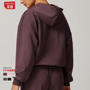 Sweat à capuche pour femme Disko Sport, manches longues, tricoté, couleur unie, coupe ample décontractée, automne-hiver, 8952-2 - Product Image 1