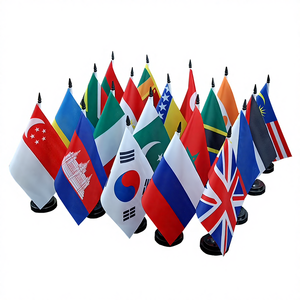 Banderas de Escritorio Personalizadas de Poliéster con Diseño de Países del Mundo, Impermeables, Impresas Digitalmente, con Base para Exhibición en Eventos - Product Image 2