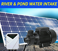 Pompe solaire de surface HR-DQB2 24/48/72V DC à faible bruit pour surpresseur d'eau domestique, idéale pour l'arrosage des rivières, lacs, étangs à poissons et fermes