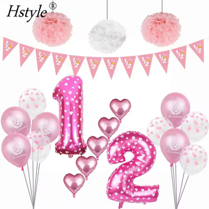 Hstyle Venta Directa 1/2 cartel <span class=keywords><strong>de</strong></span> cumpleaños medias decoraciones <span class=keywords><strong>6</strong></span> <span class=keywords><strong>meses</strong></span> <span class=keywords><strong>de</strong></span> edad Rosa moderno niñas fiesta <span class=keywords><strong>de</strong></span> cumpleaños decoración <span class=keywords><strong>de</strong></span> ducha <span class=keywords><strong>de</strong></span> bebé - Product Image 5